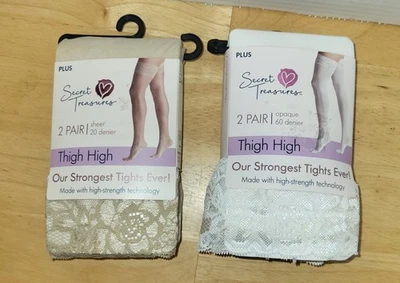 2 nuevos en paquete Secret Treasures hasta el muslo talla grande  Foto 1 de 3