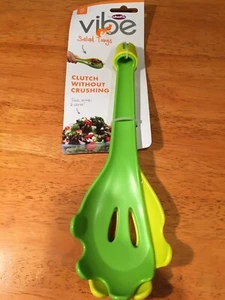 Vibe Salad Serving Tongs Green Yellow Utensil Set Kitchen Gadget - Picture 1 of 3