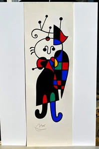 1982 Joan Miró Plate-Signed Lithograph of an Angel - 11.5" x 35" - Rare Surreali - Picture 1 of 2