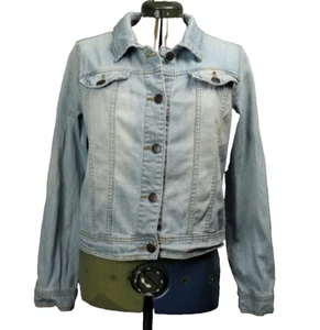 Cherokee Stretch Denim Jean Jacket Button Front Trucker Light Wash Blue XL 14-16 - Picture 1 of 22