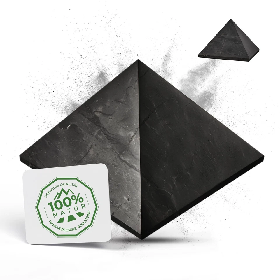 PURAJA Original Schungit Pyramide aus Karelien | Poliert | Mit Zertifikat - Bild 1 von 4