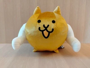 The Battle Cats Big Plush Doll Gold Builder Cat Nyanko War From Japan New - Picture 1 of 5