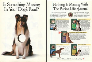Magazine Print Ad PURINA 1993 Purina Life System Bagged Dog Food Diet Types 2-pg - Picture 1 of 1
