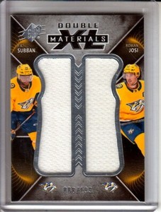 2018-19 SPx Double XL Duos Materials P.K. Subban - Roman Josi JERSEY /199 PREDS