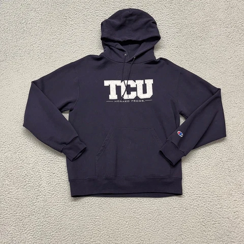 TCU Hoodie Adult M Purple Champion Texas Christian University Sweatshirt Cover