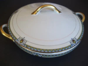 NORITAKE NIPPON CHINA, BELLEFONTE circa 1911-35 Casserole Dish 2 handle Gold - Picture 1 of 8