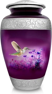 Purple Cremation Urn for Adult Human Ashes | Large Handcrafted Funeral Memorial - Picture 1 of 6