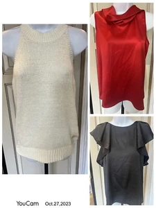 Lot of 3 Women Size S Career Tops Blouse Worthington Red Black Ivory - Picture 1 of 8