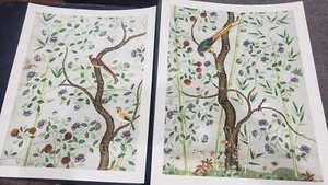 New 2 Chinoiserie II Poster Art Print, Bird Home Decor - Picture 1 of 5