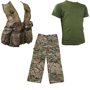 Kids Pack 6 HMTC MTP MultiCam match Pants, Action Army PLCE vest , Olive T-shirt - Picture 1 of 1