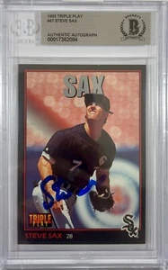 Steve Sax auto signed card 1993 Leaf #47 MLB Chicago White Sox BAS Encap - Picture 1 of 3