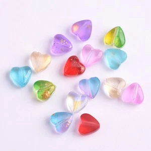 20pcs Colorful Small Heart 8mm Loose Lampwork Crystal Glass Crafts Beads Lot - Picture 1 of 24