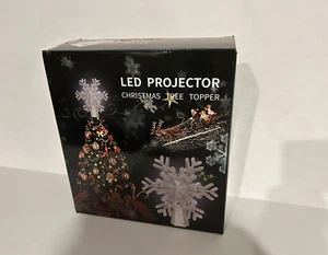 Projector LED Tree Top Snowflake Christmas Tree Topper New Silver - Picture 1 of 4