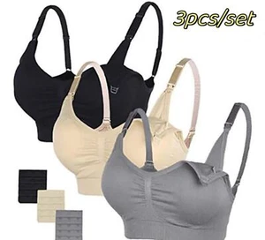3pcs/set High Quality Maternity Nursing Bras Cotton Breastfeeding Pregnant Under - Picture 1 of 38