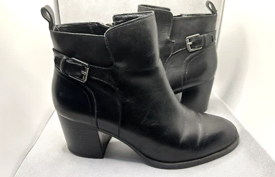 Botas de cuero negras LRL Ralph Lauren para mujer botín Genna talla 7 años 90 dinero antiguo Foto 1 de 4