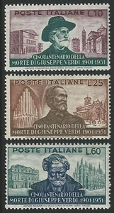 1951 Italia Giuseppe Verdi 3v. MNH Sassone n. 677/79 - Foto 1 di 1