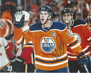 CONNOR MCDAVID SIGNED EDMONTON OILERS 8x10 PHOTO 1 STANLEY CUP FINAL BECKETT COA - Picture 1 of 1