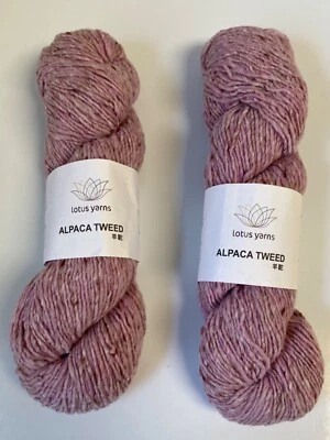 LOTUS YARNS Alpaca Tweed 05 Lavender Magenta LOT OF 2 Skeins 50g ca. 150m - Image 1 of 3