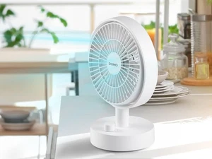 Akku Tischventilator mit USB, oszillierender Mini Ventilator für Wohnmobil, 24cm - Afbeelding 1 van 19