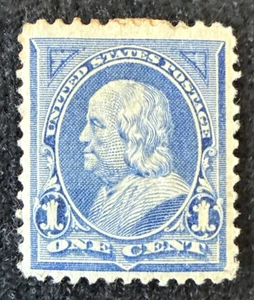 1894 US 1c Franklin Stamp Unused HR F/VF, SC#247 (CV $62.50) - Picture 1 of 3