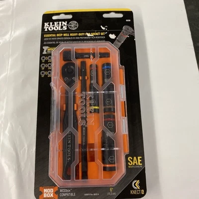 Klein Tools 65238 Essential Deep-Well Heavy-Duty Flip Socket Set, SAE - Image 1 of 4