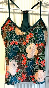 Carve Designs Tankini Size Large Green Red Floral w/inserts Lightweight Stretch - Picture 1 of 3