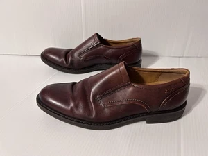 Ecco Brown Leather Slip-on Loafers Shoe Men Size 42 EU / US 8/8.5 - Picture 1 of 10