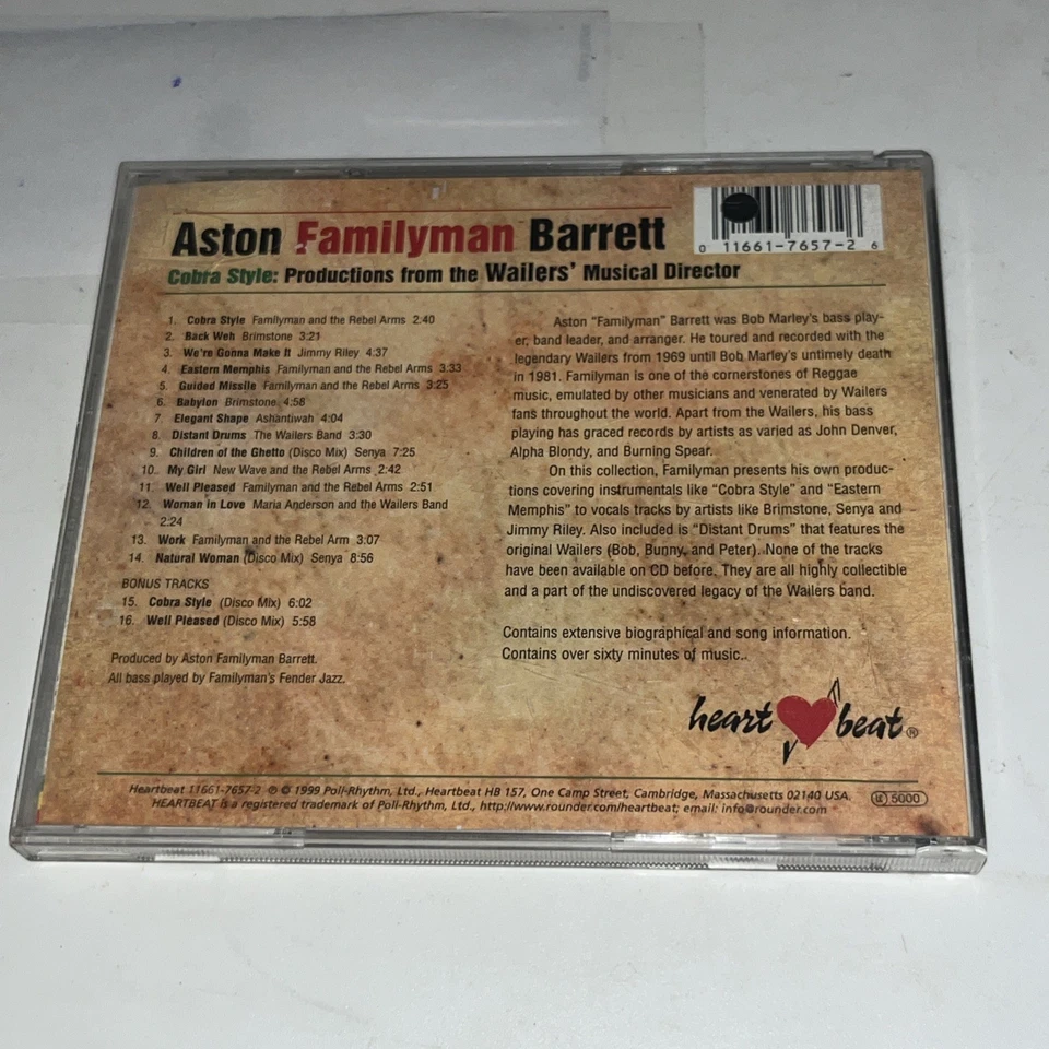 ASTON FAMILYMAN BARRETT - COBRA STYLE - HEARTBEAT - CD -1999 - Image 1 of 4