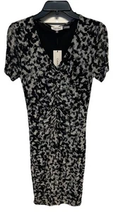 Calvin Klein Women’s Dress Black Blue V-neck Short Sleeves Size Small New! - Picture 1 of 4