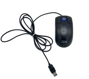 IBM MO09BO 24P0498 24P0499 Black Wired Mouse Working - Picture 1 of 6