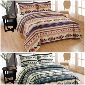 Chezmoi Collection 3pc Southwestern Geometric Tribal Multi-Color Duvet Cover Set - Picture 1 of 7