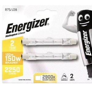 2x Energizer LINEAR 120W=150W 78mm R7S 2250 Ln Warm White Bulbs 240V Dimmable - Picture 1 of 2