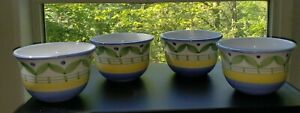 Set of 4 Williams Sonoma MARISOL 5 7/8" Cereal Bowl Hand Painted  Italy 