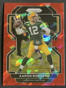 2021 Panini Prizm Aaron Rodgers Red Cracked Ice Prizm #138 Packers Jets - Picture 1 of 2
