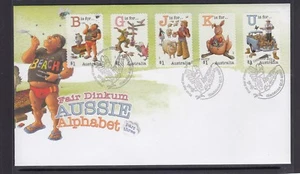 AUSTRALIA 2017 Dinkum AUSSIE Alphabet P&S juego de 5 autoadhesivos en FDC. - Imagen 1 de 1