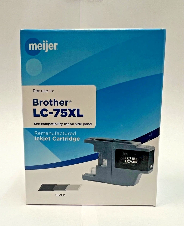 Meijer Remanufactured Ink Cartridge for Brother LC-75XL - BLACK (LC75BK, LC71BK) - Image 1 of 1