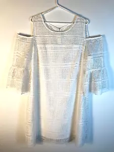 NEW WITH TAGS Leslie Fay Crocheted Dress 3/4 off shoulder sleeves 2XL (20W) - Picture 1 of 15
