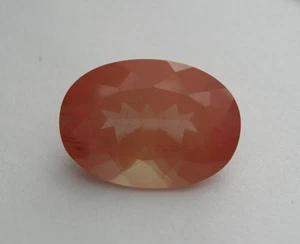 ANDESINE / LABRADORITE, SILKY CHATOYANT RED ORANGE WITH A GREEN TONE, CONGO - Picture 1 of 3