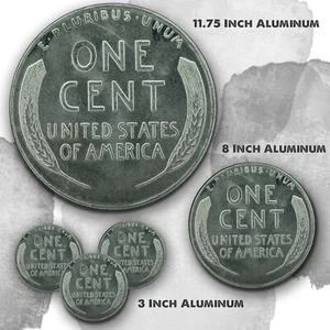 Wheat Penny Side Design Reproduction Aluminum Circle Sign - Picture 1 of 4