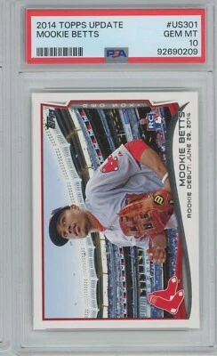 MOOKIE BETTS 2014 TOPPS Update #US301 Rookie RC PSA 10 - Image 1 of 2
