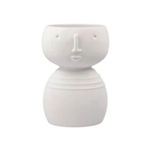 Goebel Vultus Vase, Übertopf LINA mit Gesicht H. 16cm weiß aus Porzellan - Bild 1 von 5