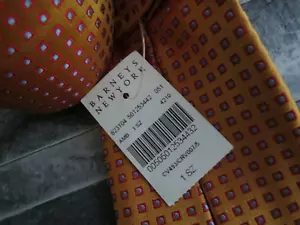NWT Isaia Napoli Italy "7 Fold collection" Textured apricot geometric tie - Picture 1 of 7