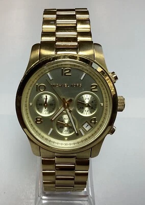 "Reloj Michael Kors Oro Pasarela Cronógrafo MK-5055 Fecha Batería Nueva 6""" Foto 1 de 4