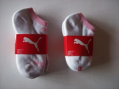 PUMA носки девочек 3 Pr низкий вырез ребристый верхний леггинсы 5-6,5 6-7,5 7-8,5 ассортимент новый нераспакованный - Изображение 1 из 2