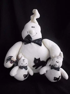 Juego de 3 bolsas de frijoles fantasma de Halloween campo primitivo de peluche hechas a mano - Imagen 1 de 6