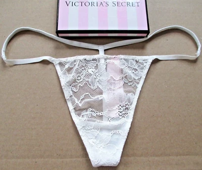 VICTORIA'S SECRET MUY SEXY Correa Brillante Tanga Tanga Panty S M Blanco Coco Foto 1 de 4