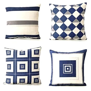 4-Pack Geometric print Throw couch Pillow Cover 18x18",Home Decor Outdoor patio - Picture 1 of 9