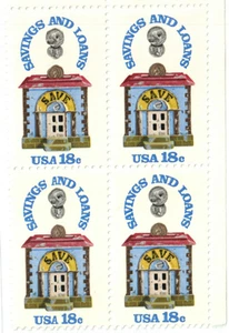 SPAREN UND LEIHEN -- 4er Block Sammelbriefmarken -- KOSTENLOSER VERSAND - Bild 1 von 1
