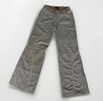 Vintage Cop Copine Gray Cotton Stripe Pockets Flare Trousers Size 36 - Image 1 of 4