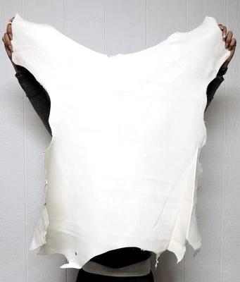 WHITE OIL TANNED BUCKSKIN Leather Hide for Native Crafts Clothing Bags Costumes - Image 1 of 2